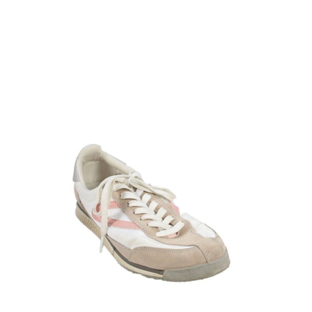 Tretorn Womens Suede Contrast Low Top Rawlins Sneakers White Pink Size 9